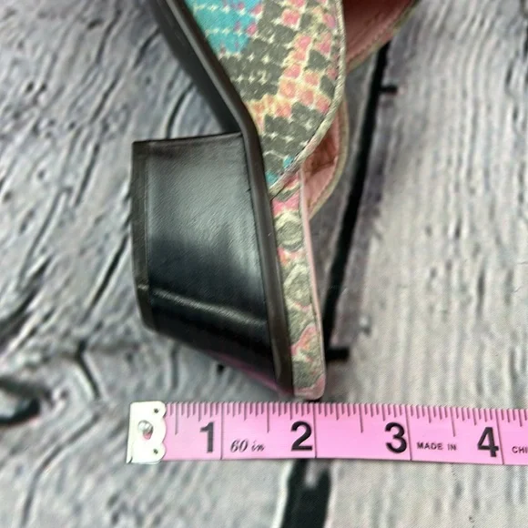 OAK TREE WESTERN WEAR Muti Color Snakeskin Print Leather Low Heel Mules - Picture 8 of 17